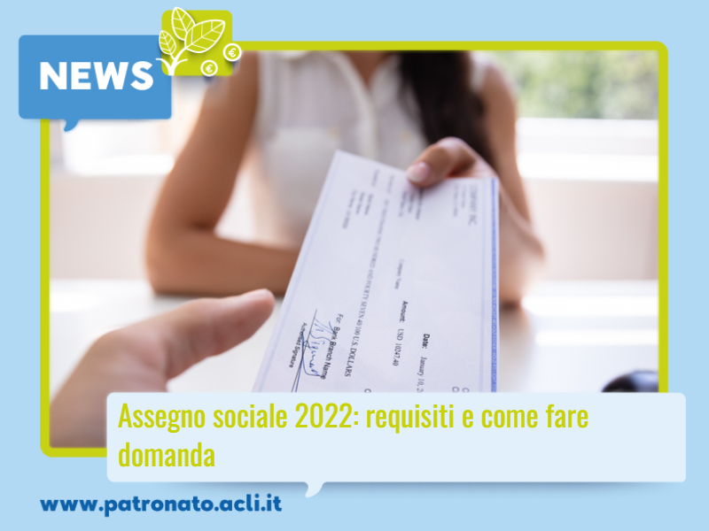 assegno sociale 2022