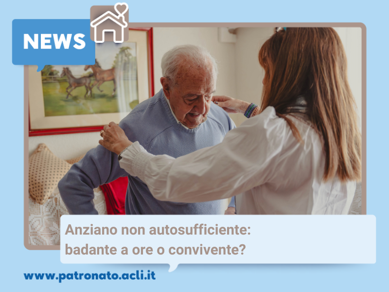 Badante che aiuta una persona anziana non autosufficiente