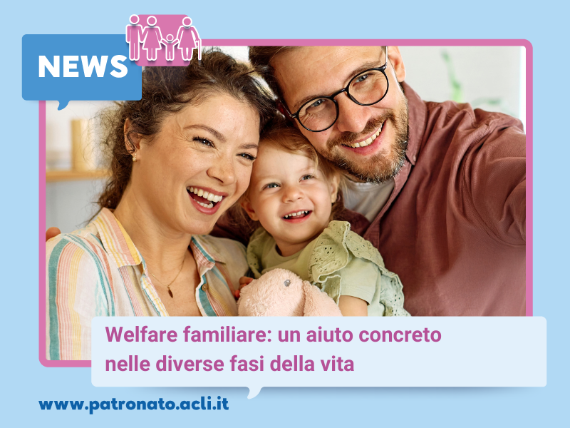 Giovane famiglia con una bambina, destinatari di sostegni al welfare per la genitorialità.